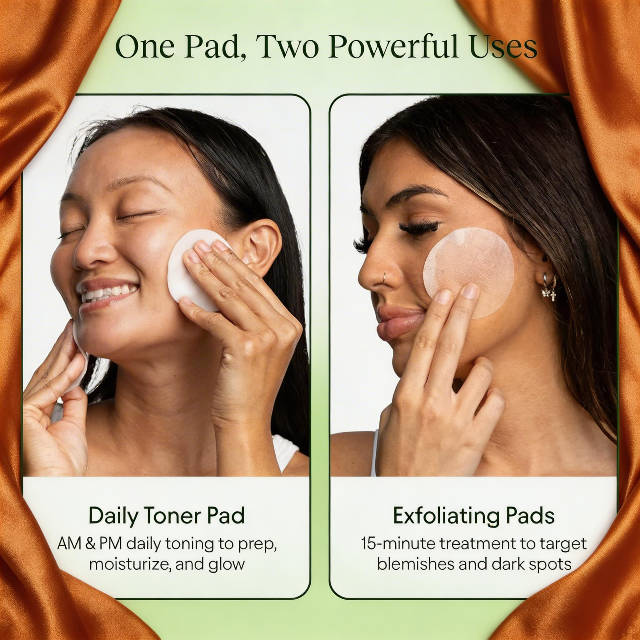 Comfort&Cope JiYu Radiance Reset Toning Pads Korean Brightening Pads for Dark Spots, Hydration & Skin Renewal