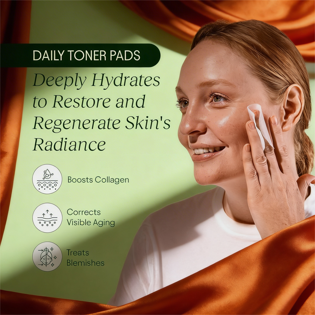 Comfort&Cope JiYu Radiance Reset Toning Pads Korean Brightening Pads for Dark Spots, Hydration & Skin Renewal